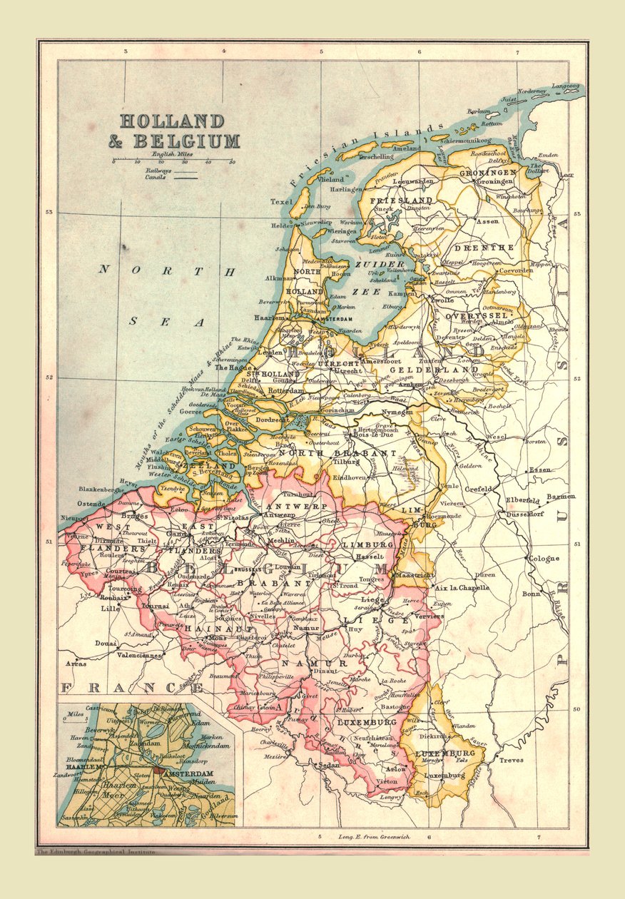 Mapa de Holanda y Bélgica, 1902 de Unbekannt