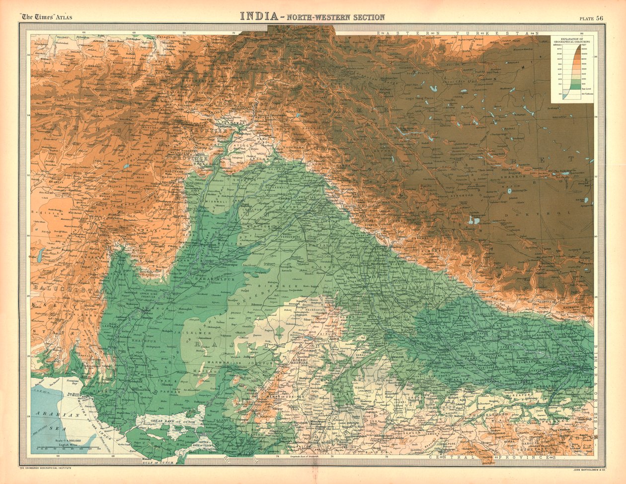 Mapa de India - Sección Noroeste de Unbekannt