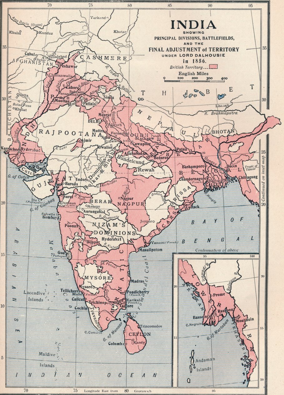 Mapa de la India en 1856 1906 de Unbekannt