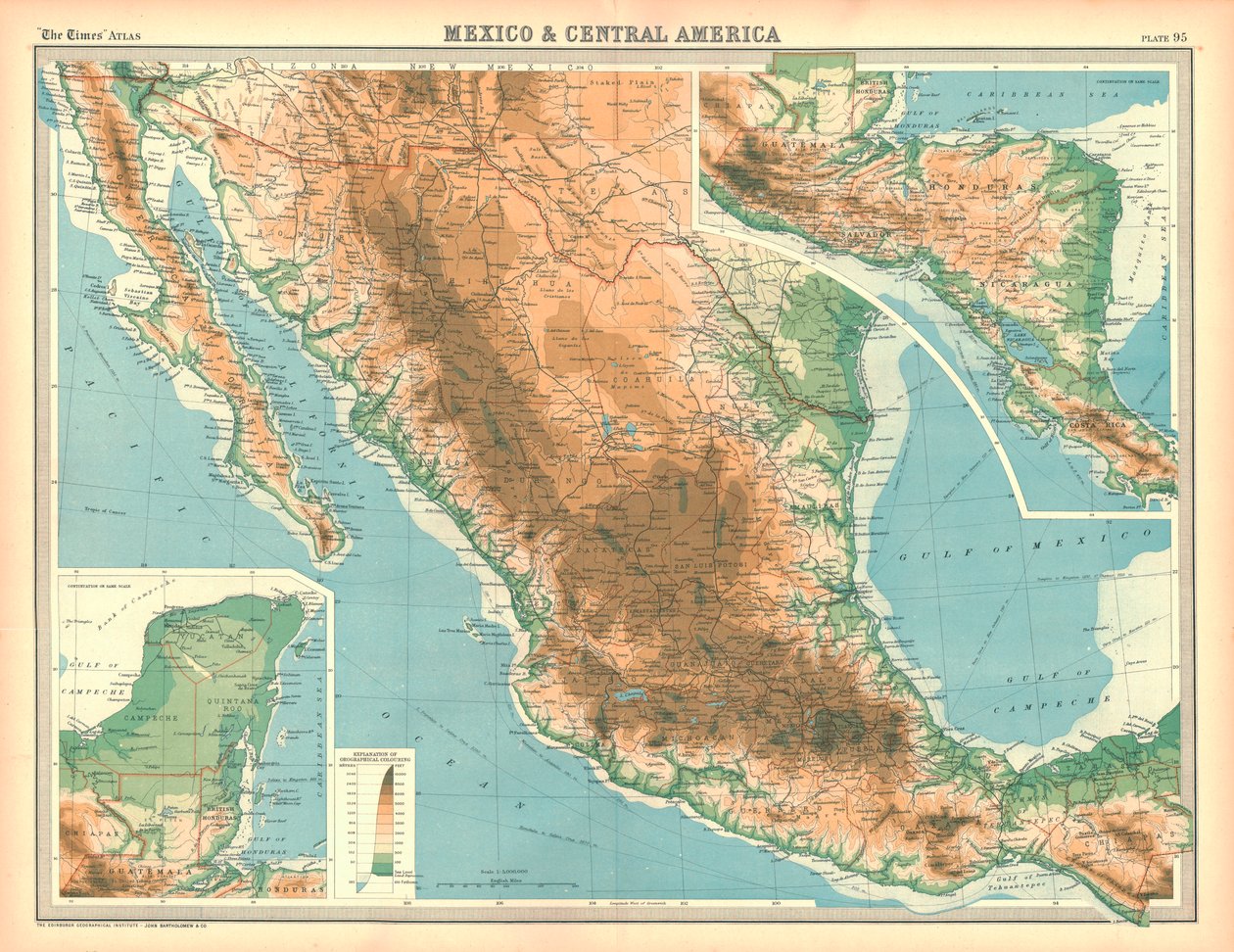 Mapa de México y Centroamérica de Unbekannt