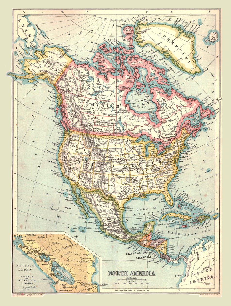 Mapa de América del Norte, 1902 de Unbekannt