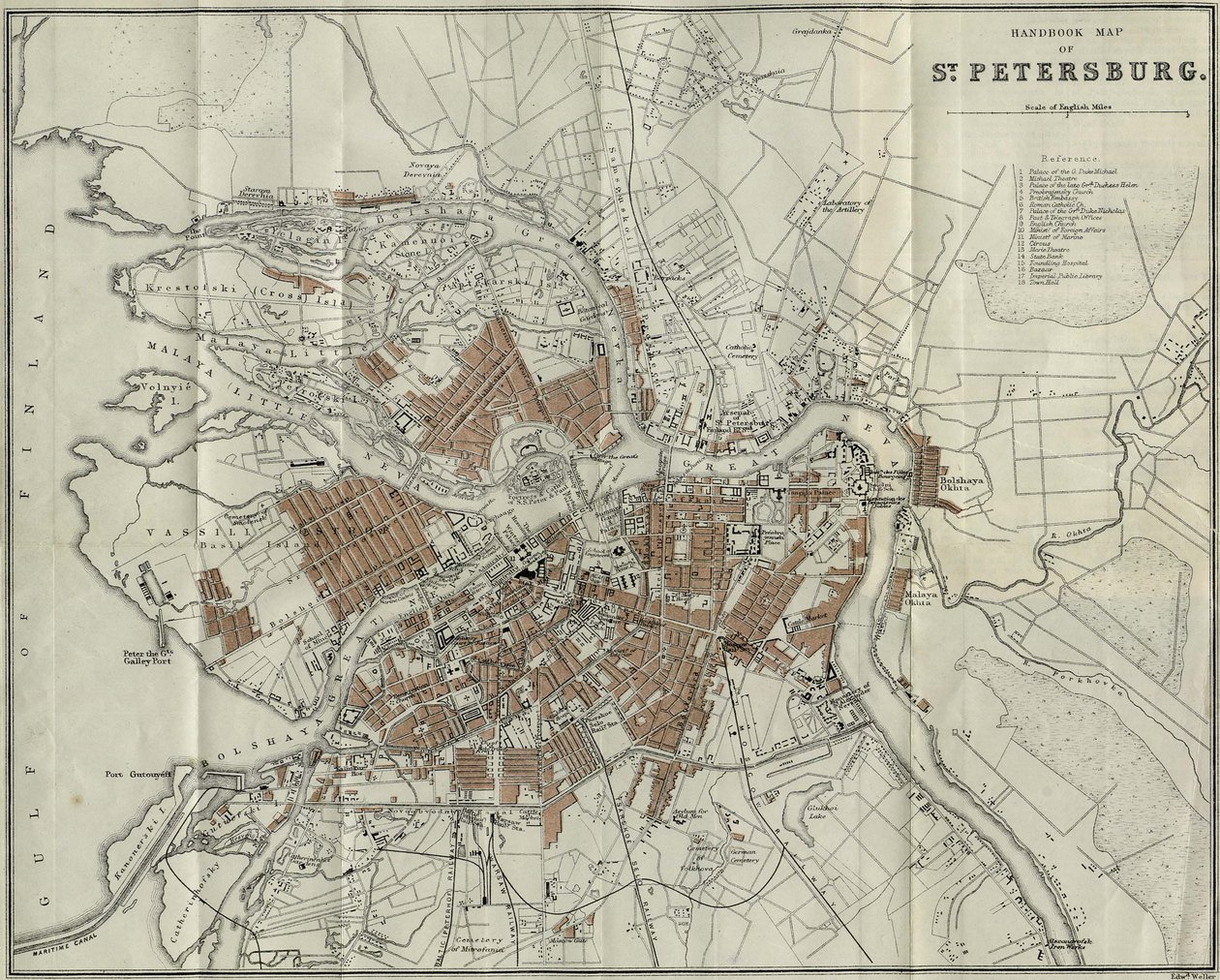 Mapa de Petersburgo, 1893 de Unbekannt