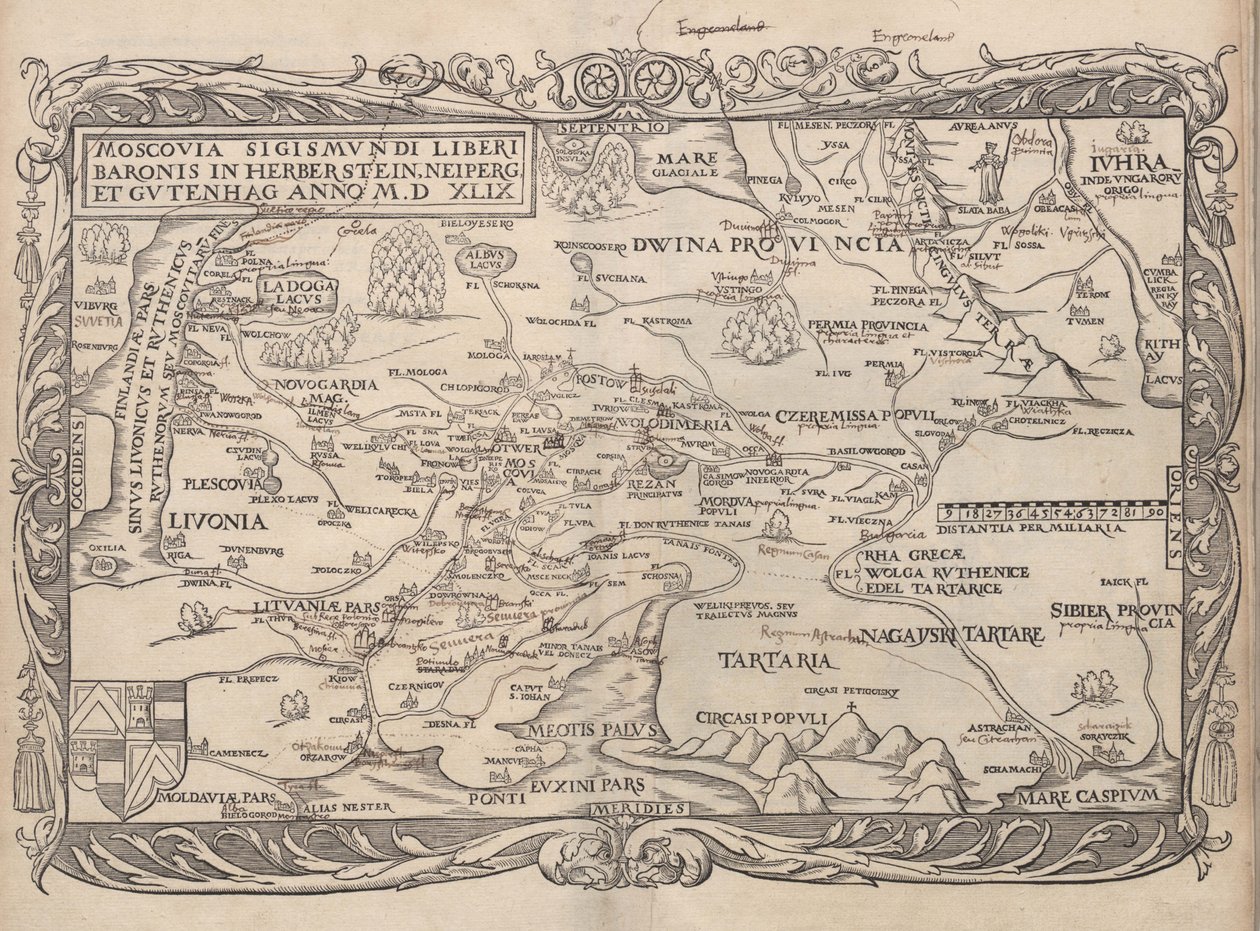 Mapa de Rusia de: Rerum Moscoviticarum commentarii, 1556 de Unbekannt