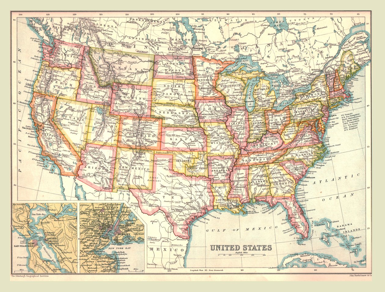 Mapa de los Estados Unidos, 1902 de Unbekannt