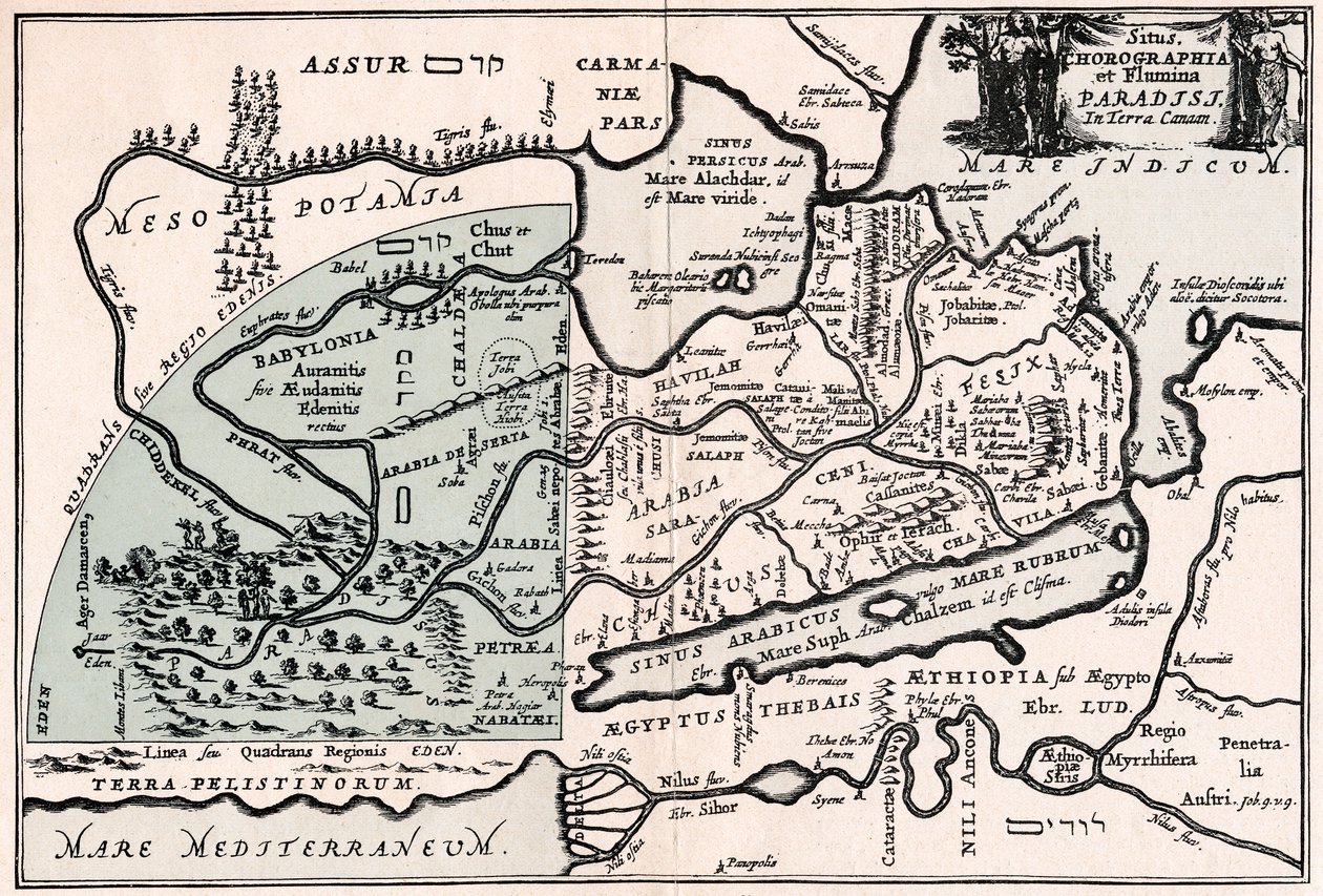 Mapa que muestra la supuesta ubicación del Paraíso de Unbekannt
