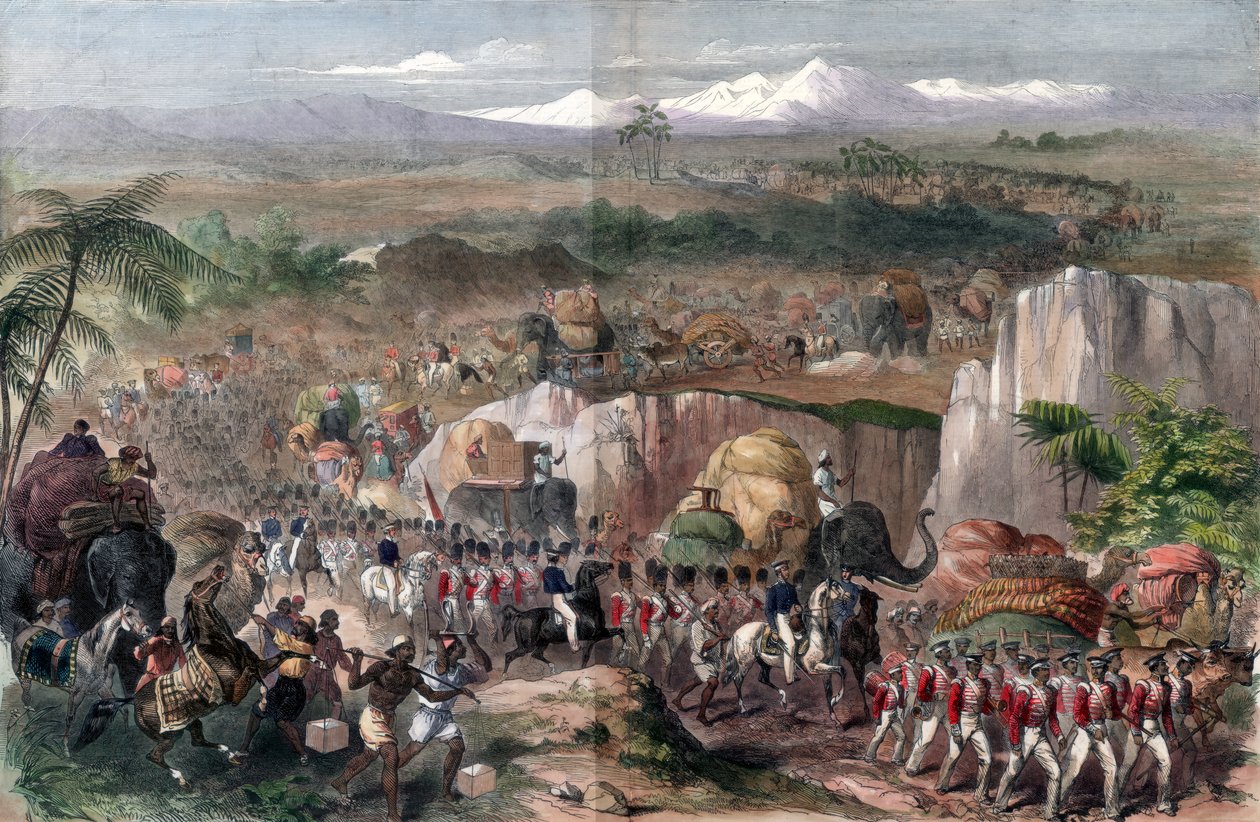 Marcha de tropas en India, 1848 de Unbekannt
