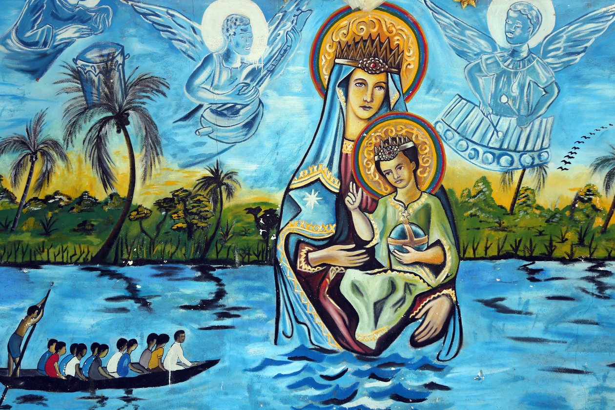 Santuario mariano Nuestra Señora del Lago, Togo. Pintura mural, Togo de Unbekannt