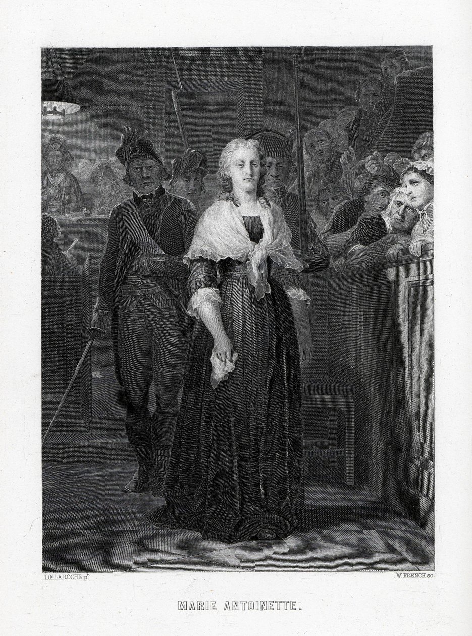 María Antonieta saliendo de la Convención después de la sentencia, 1882 de Unbekannt