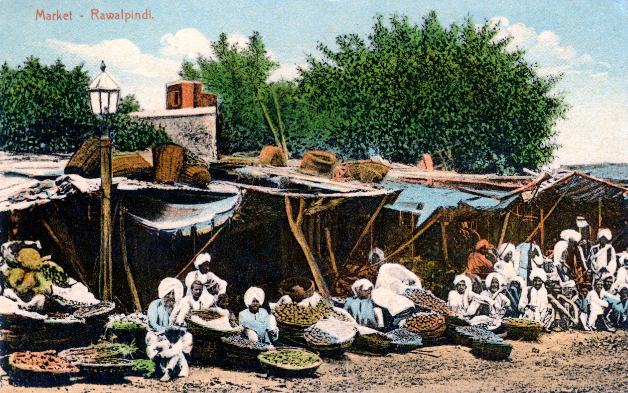 Mercado, Rawalpindi, India, principios del siglo XX de Unbekannt