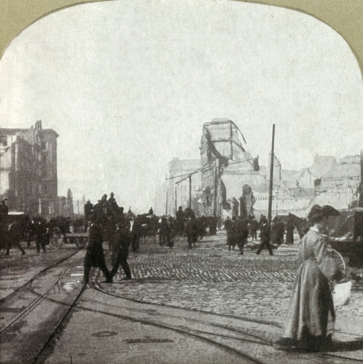 Market St. desde el depósito de ferris - Edificios Chronicle y Call a lo lejos, 1906 de Unbekannt