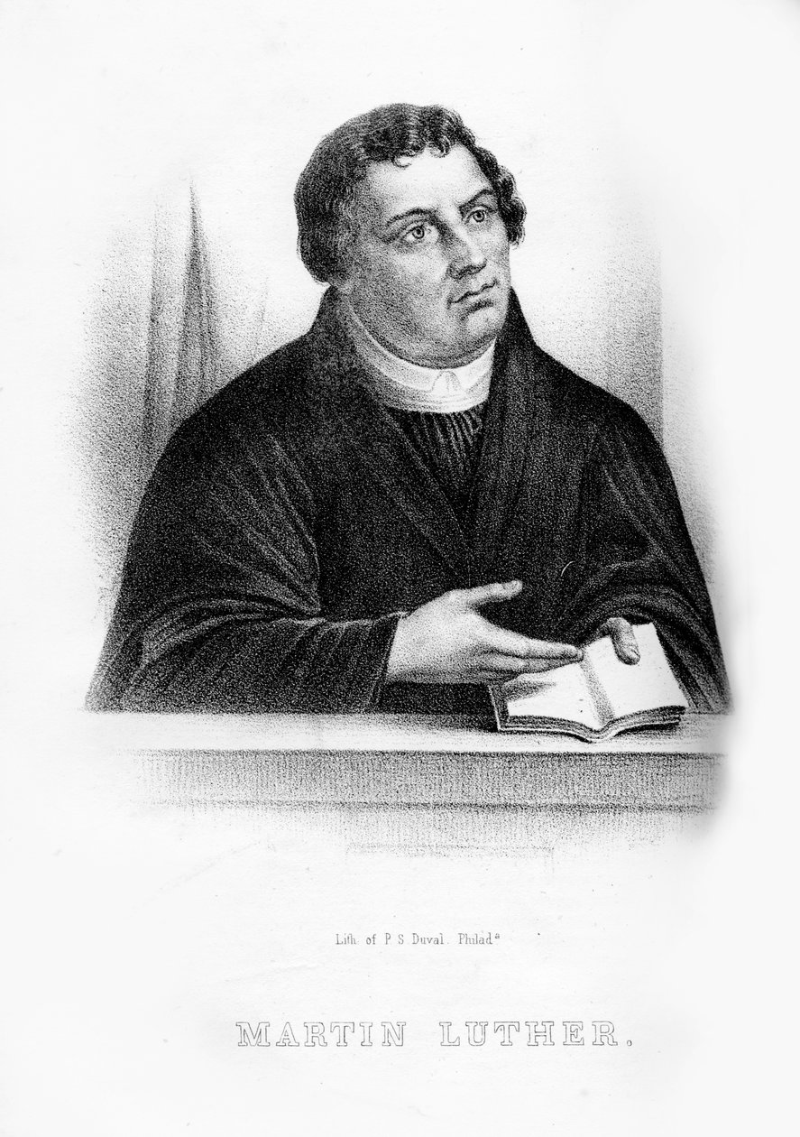 Martín Lutero, teólogo alemán, monje agustino y reformador eclesiástico, 1854 de Unbekannt