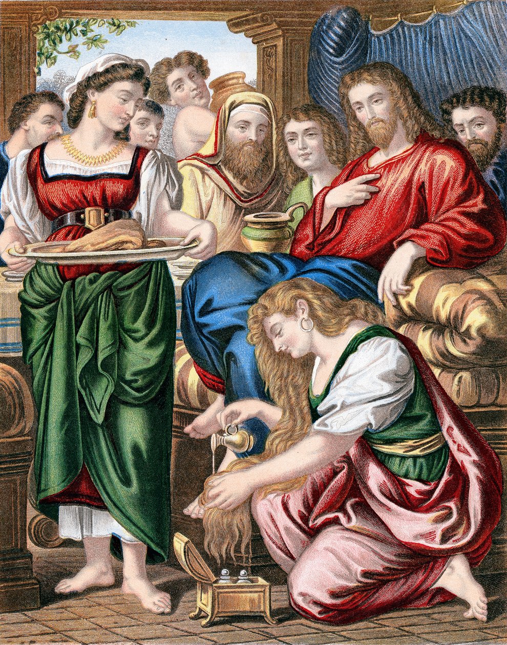 María Magdalena ungiendo los pies de Jesús, c1860 de Unbekannt