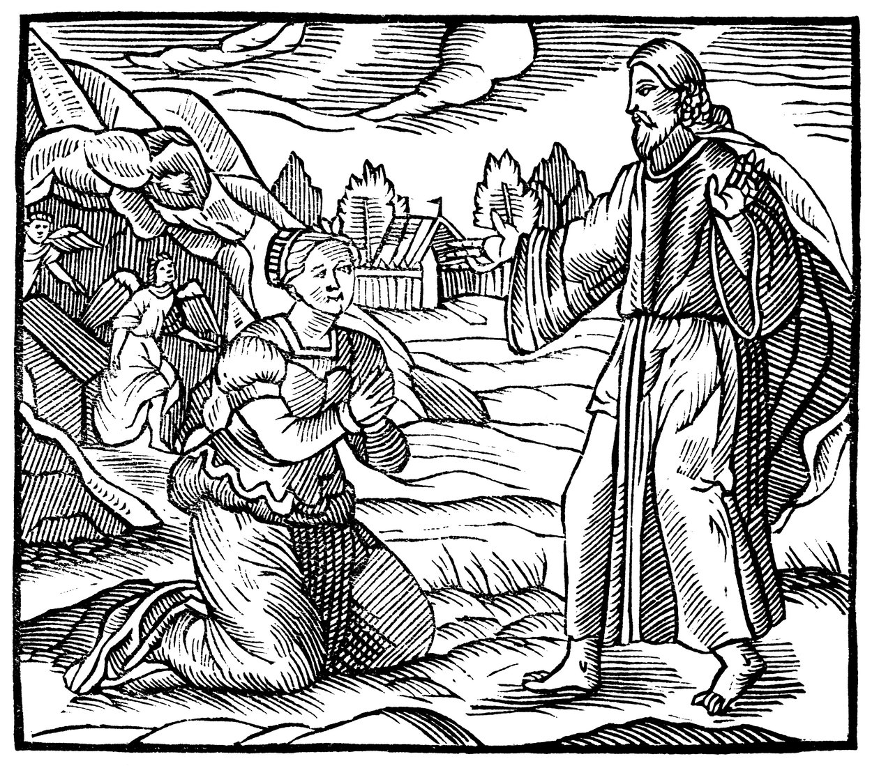 María Magdalena viendo la aparición de Jesús resucitado, c1500 de Unbekannt
