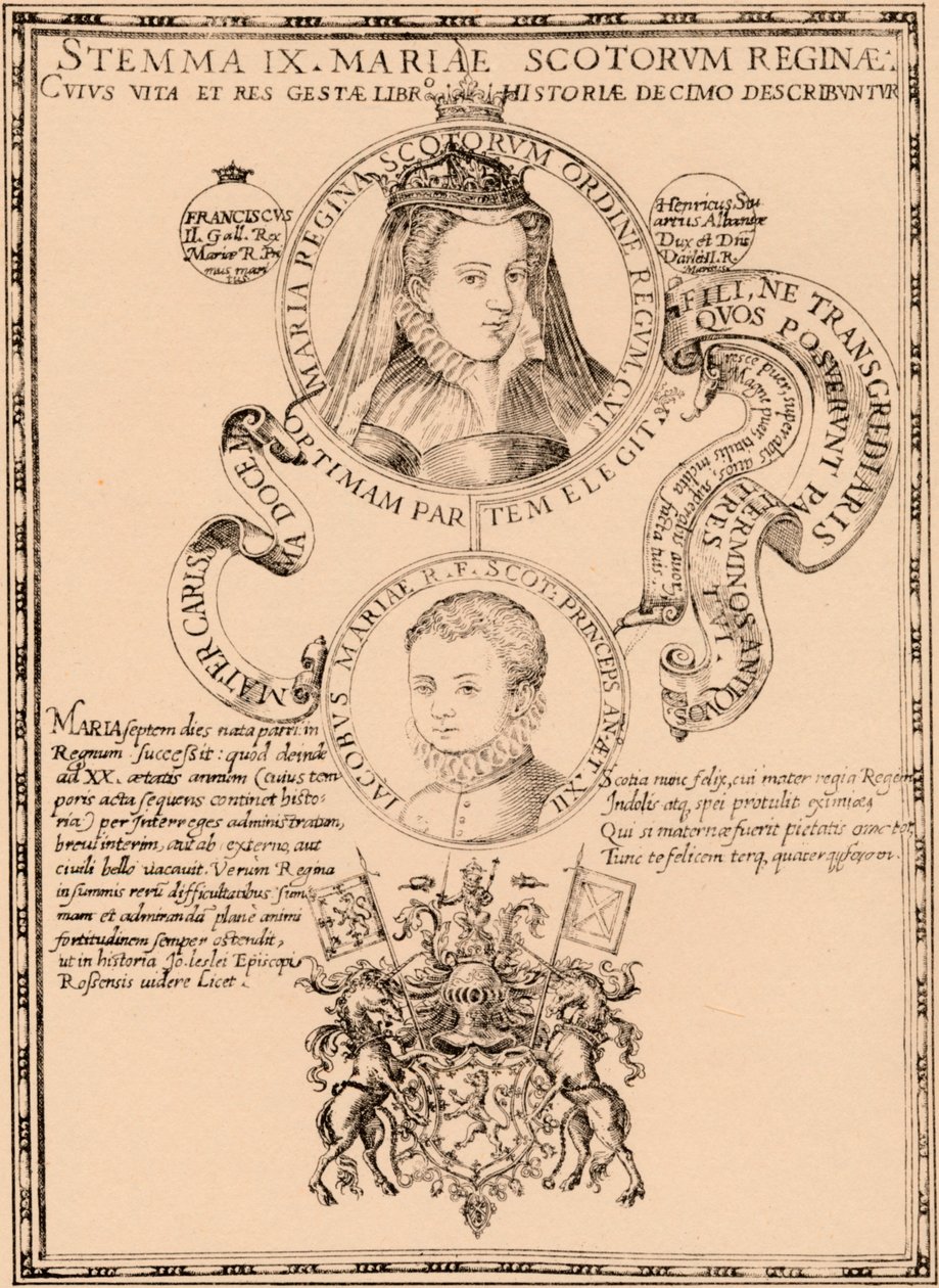 María, Reina de Escocia 1542-1587 y el Rey Jacobo VI y I 1566-1625, 1889 de Unbekannt