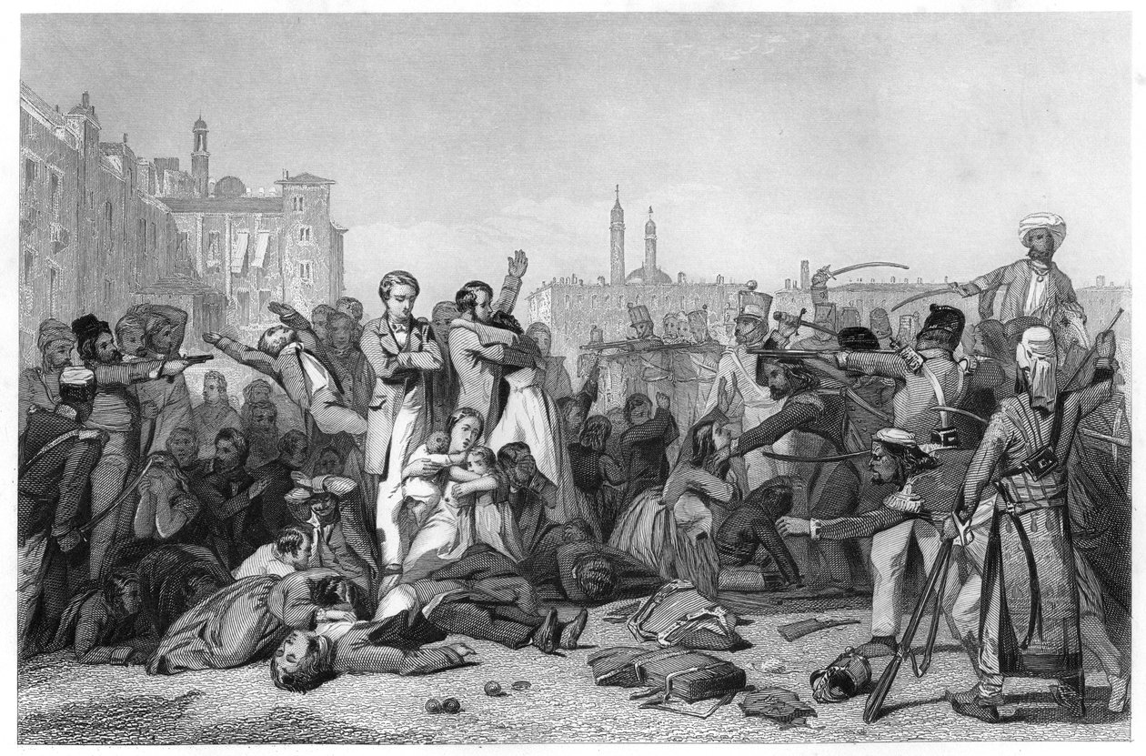 Masacre en Cawnpore, 1857, c1860 de Unbekannt