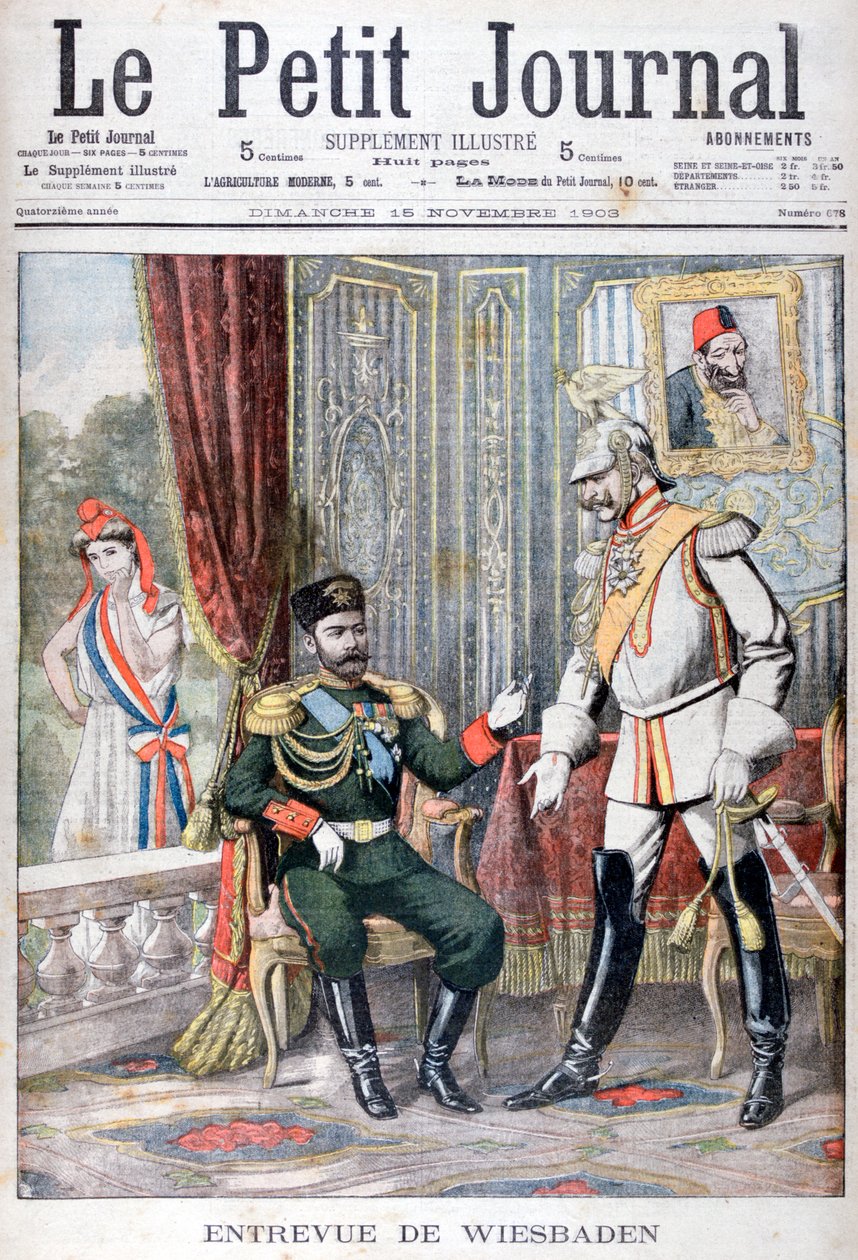 Encuentro entre el Zar Nicolás II y el Kaiser Wilhelm II, Wiesbaden, Alemania, 1903 de Unbekannt