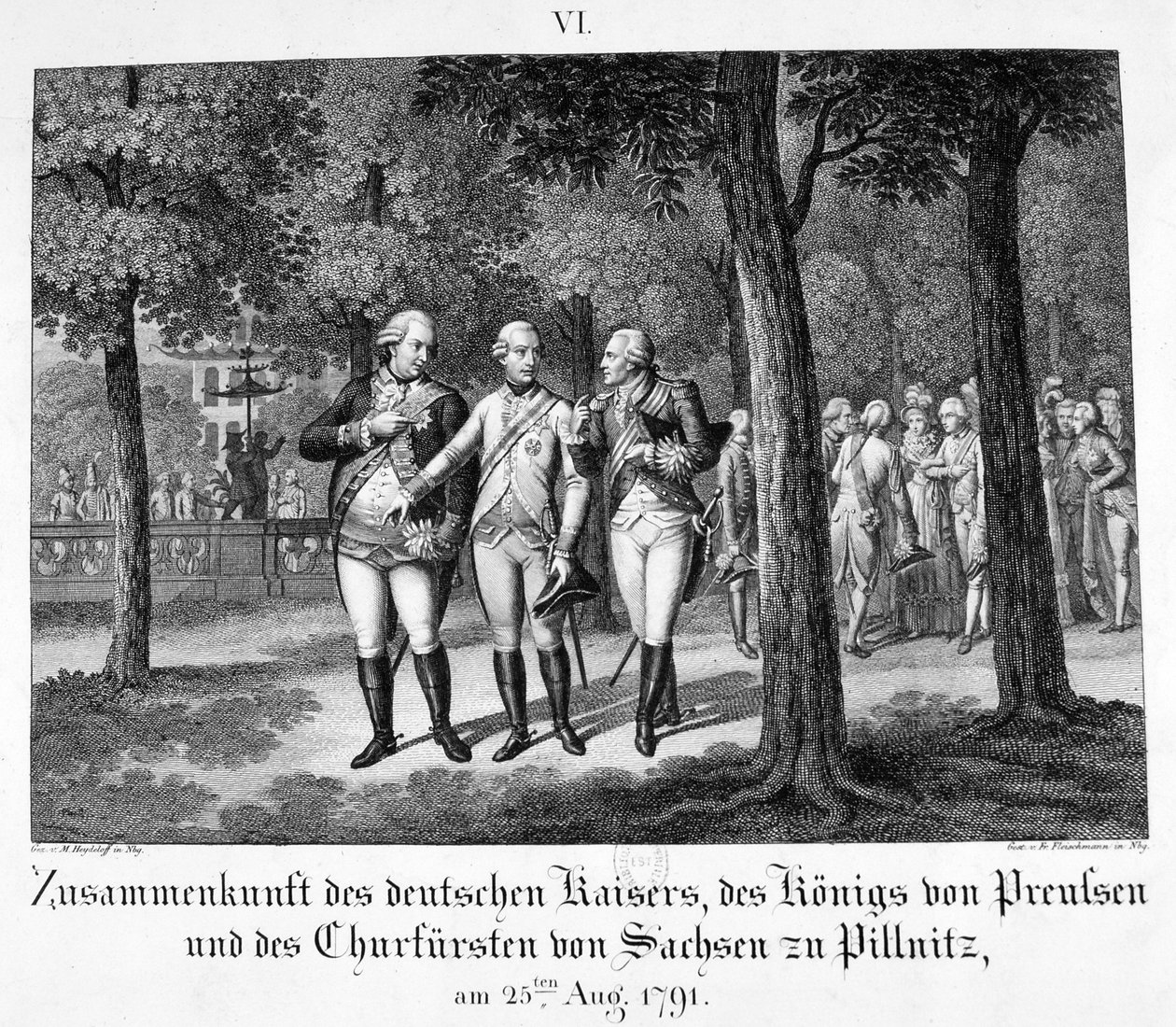 Encuentro con el Emperador Alemán, 25 de agosto de 1791, siglo XIX de Unbekannt