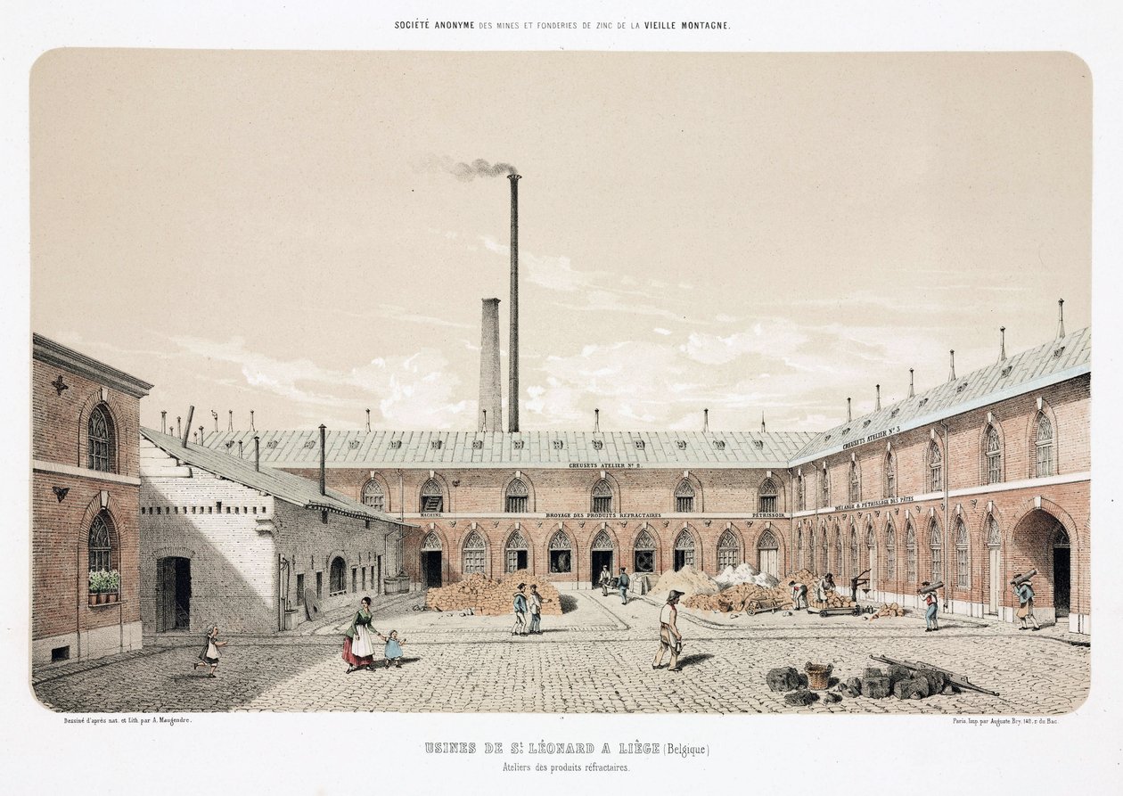 Metales, Zinc Trabajos de zinc, St Leonard, Lieja, Bélgica de Unbekannt