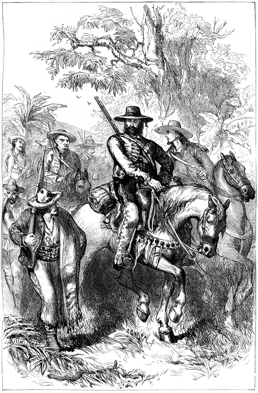 Filibusteros mexicanos en marcha, mediados del siglo XIX c. 1880 de Unbekannt