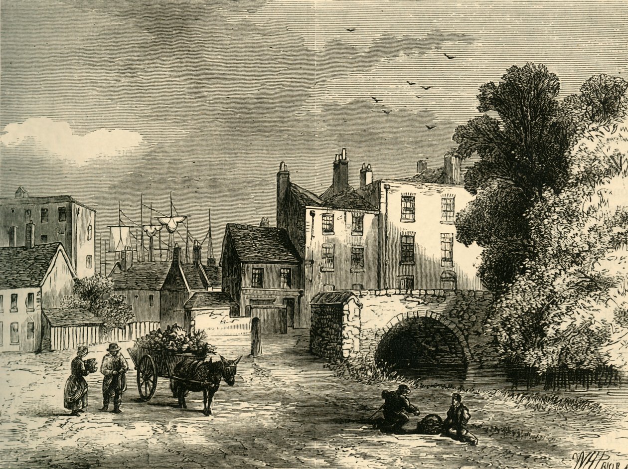 Puente del estanque del molino, en 1826, c1878 de Unbekannt
