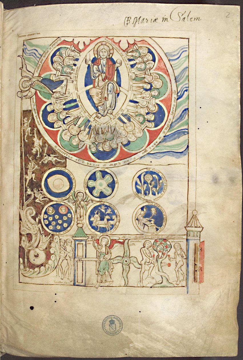Miniatura Initium creaturae dei del Liber Scivias de Hildegard de Bingen, ca 1220 de Unbekannt