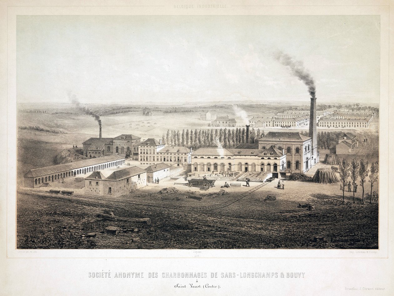 Minería, carbón Sars Longchamps y Bouvy Coalmining Co Ltd, Bélgica de Unbekannt