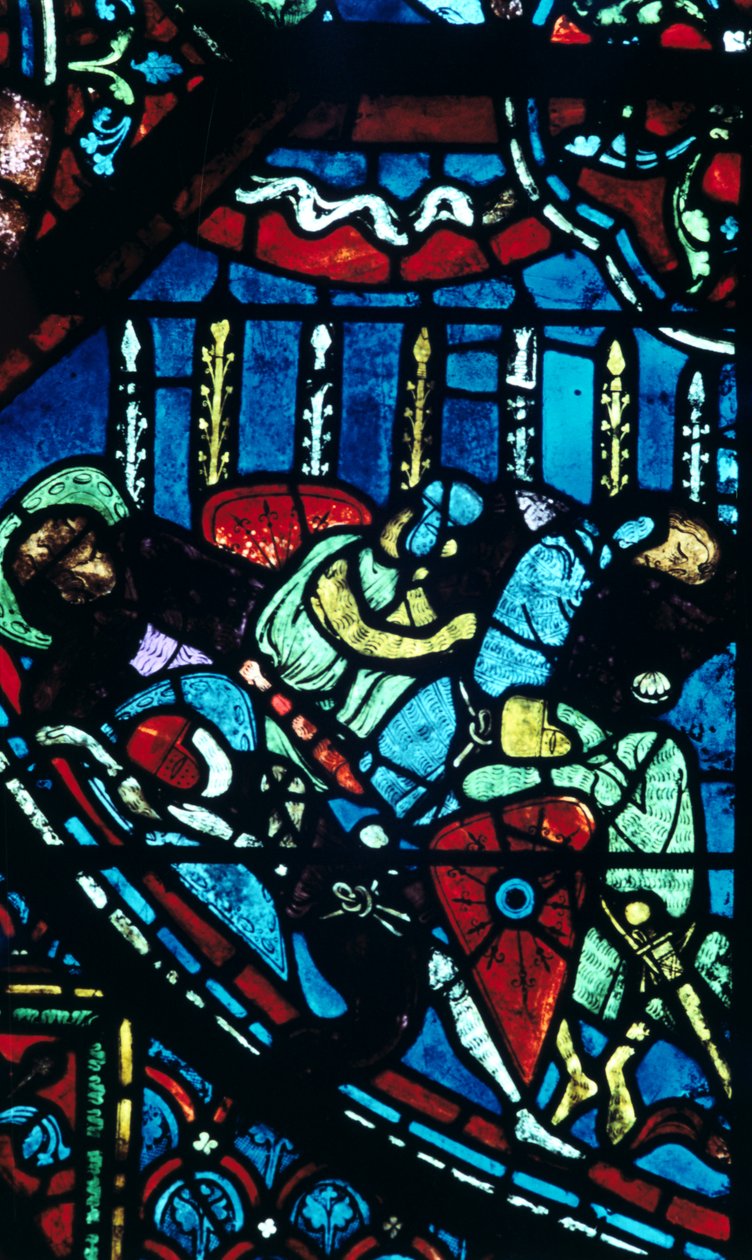 Milagro de las lanzas florecientes, vidriera, Catedral de Chartres, Francia, c1225 de Unbekannt
