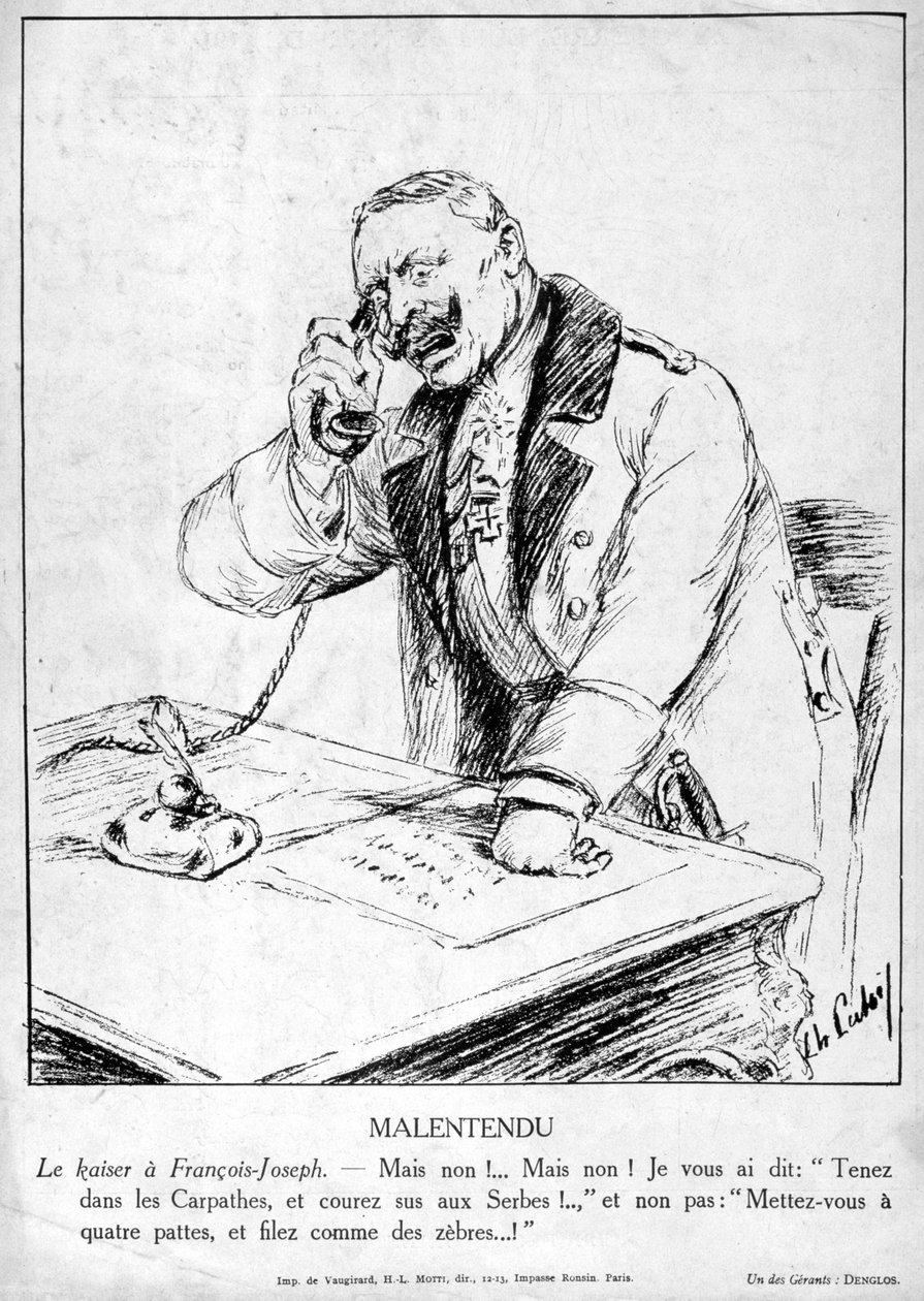 Malentendido, caricaturas de Guillermo II de Alemania, 1915 de Unbekannt