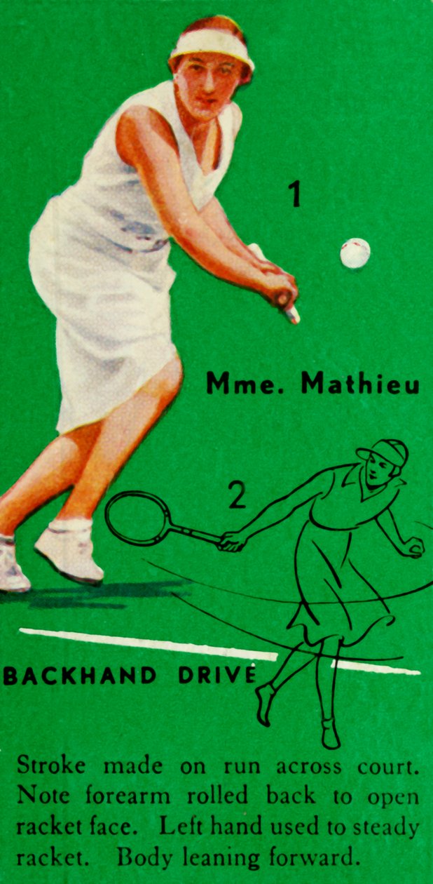 Mme. Mathieu - Drive de revés, c1935 de Unbekannt
