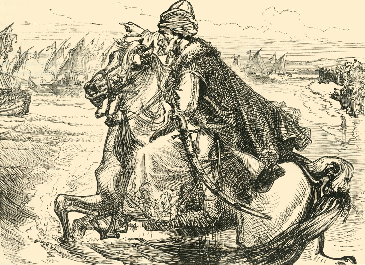 Mohammed II Animando a Sus Marineros, 1890 de Unbekannt