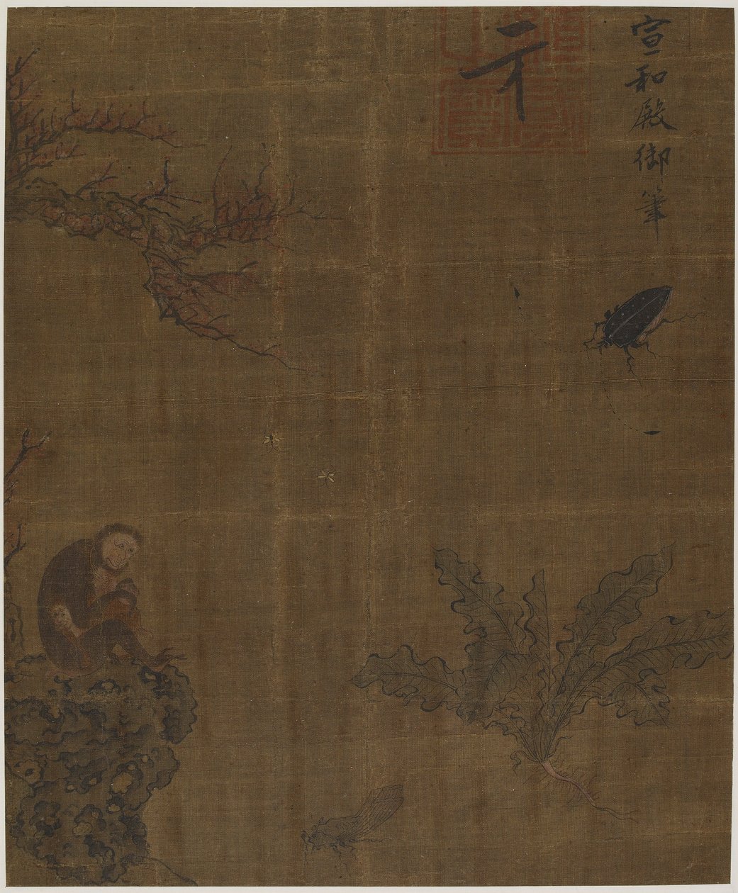Monos, insectos y col, posiblemente dinastía Ming, 1368-1644 de Unbekannt