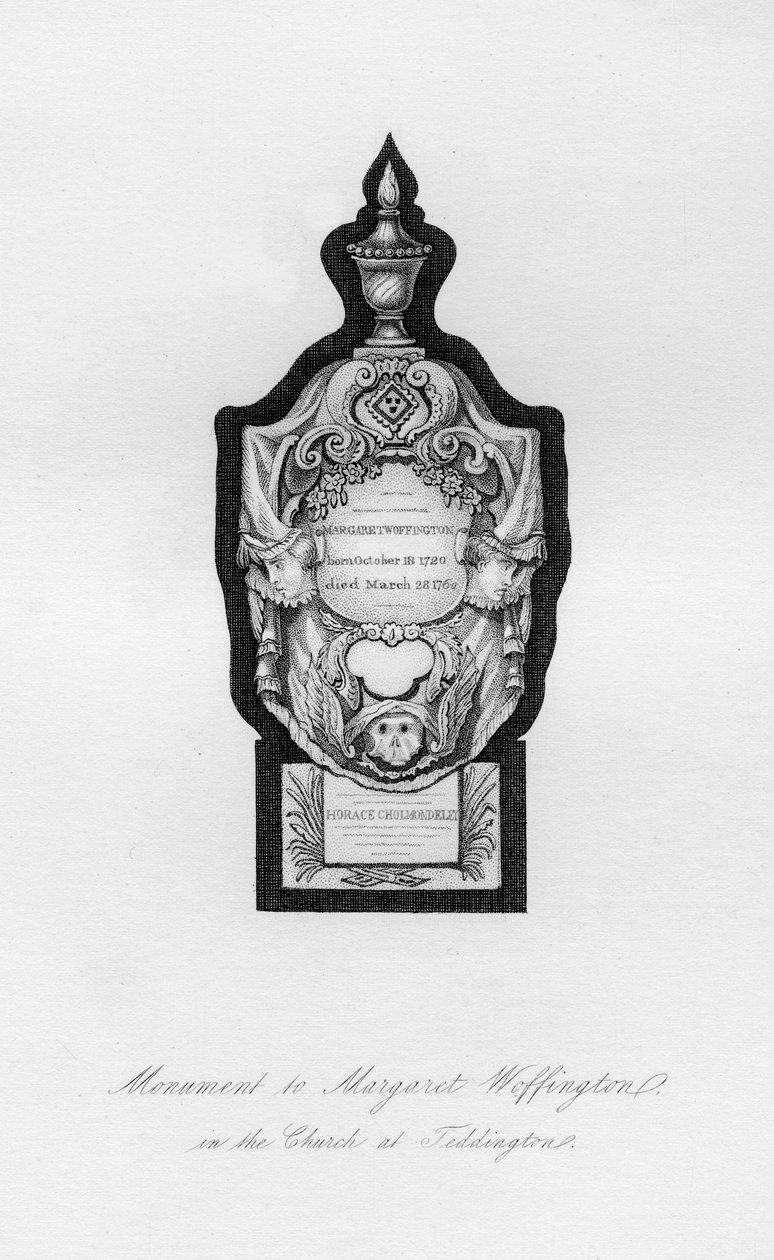 Monumento a Margaret Woffington, la actriz, en Teddington, siglo XVIII, 1840 de Unbekannt