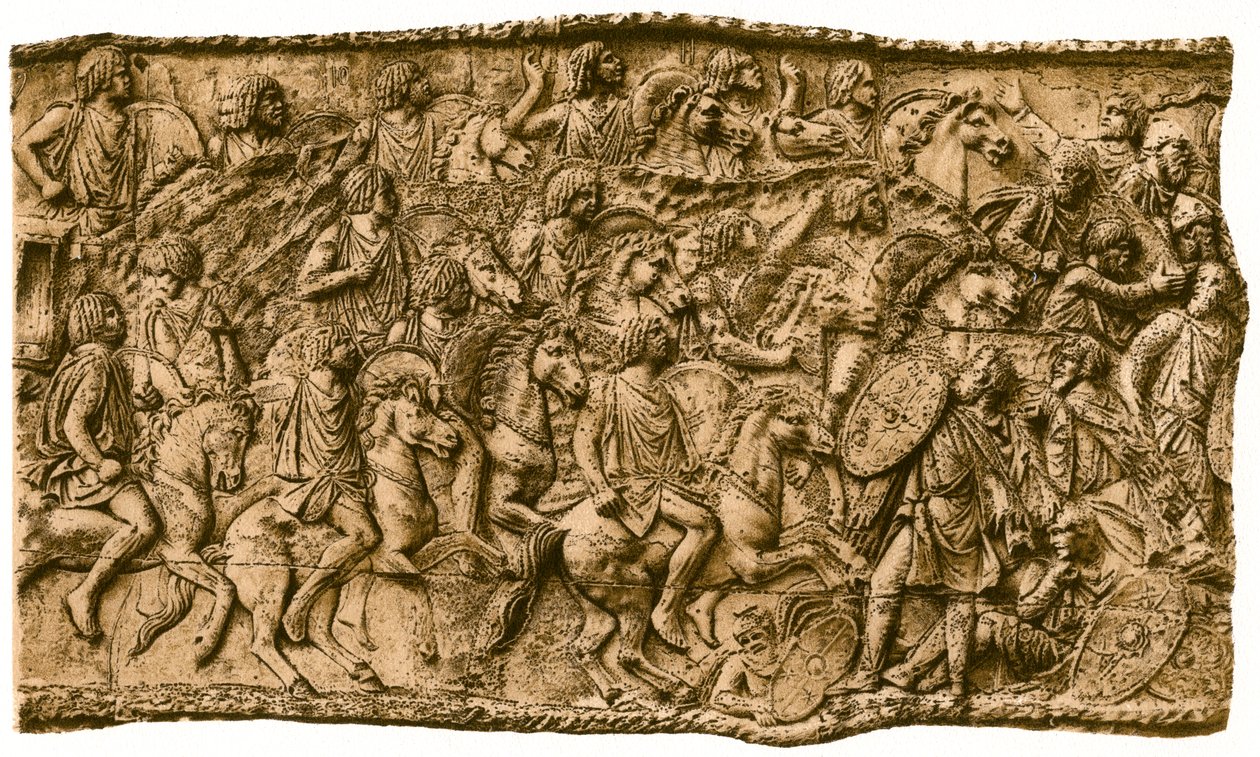 Caballería morisca bajo Lusius Quietus luchando contra los dacios, 1902 de Unbekannt