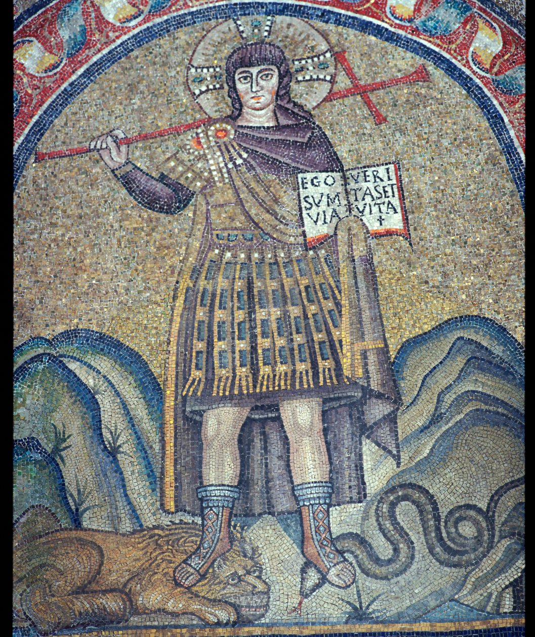 Mosaico de Cristo vestido como un soldado romano, siglo VI de Unbekannt