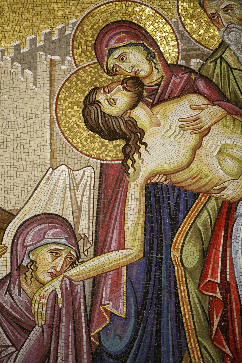 Mosaico de la muerte de Cristo en la Iglesia del Santo Sepulcro, Jerusalén, Israel de Unbekannt
