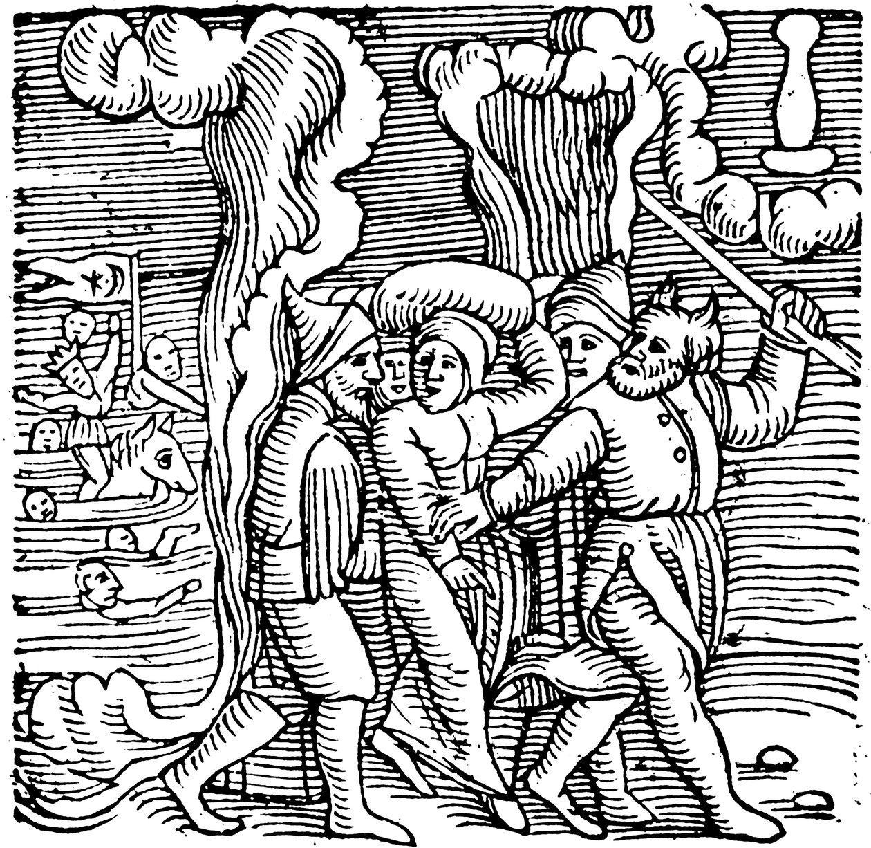 Moisés liberando a los israelitas de Egipto, 1557 de Unbekannt
