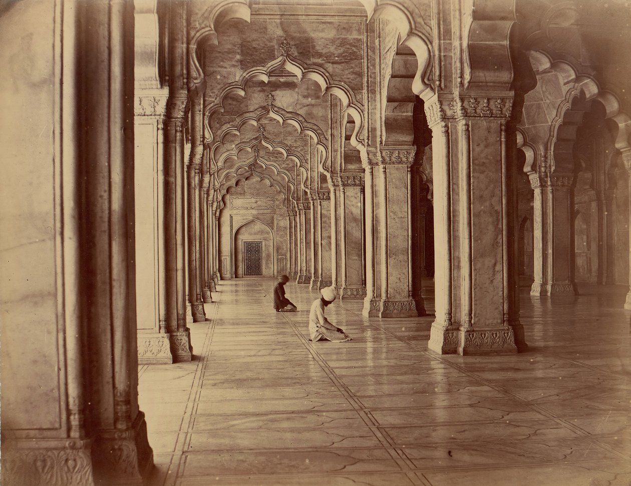 Moti Masjid: Mezquita de Perla en el Interior del Fuerte de Agra, 1860s-70s de Unbekannt