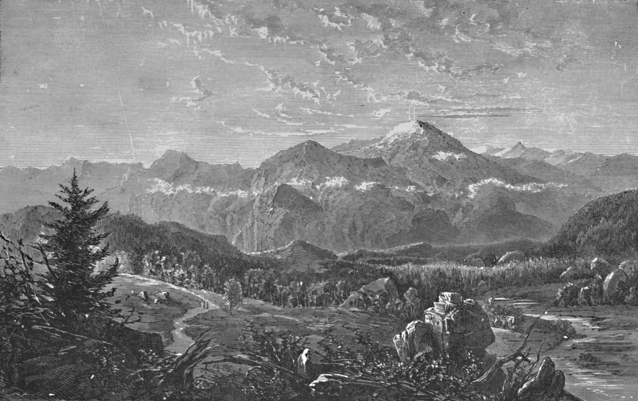 Monte Washington y las colinas blancas, 1883 de Unbekannt