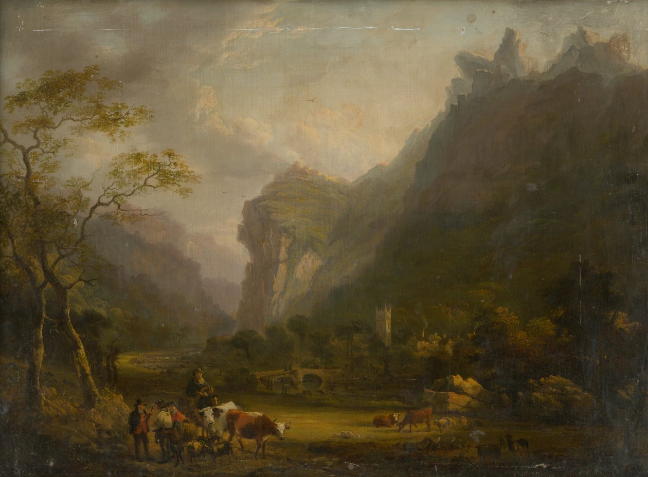 Valle de Montaña con Grupo Figural en el Primer Plano de Unbekannt