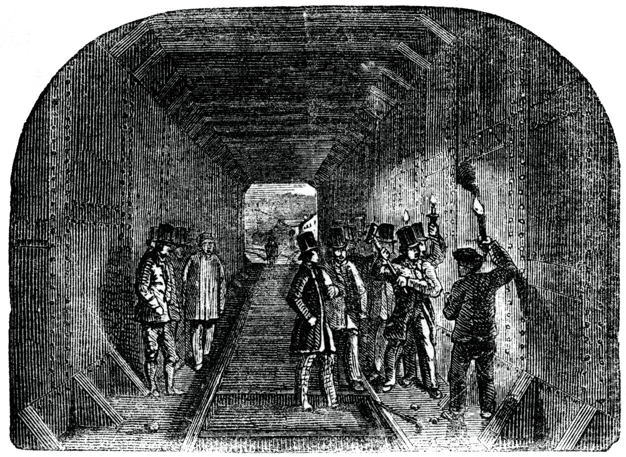 Sr. Stephenson colocando el último remache, 1886 de Unbekannt