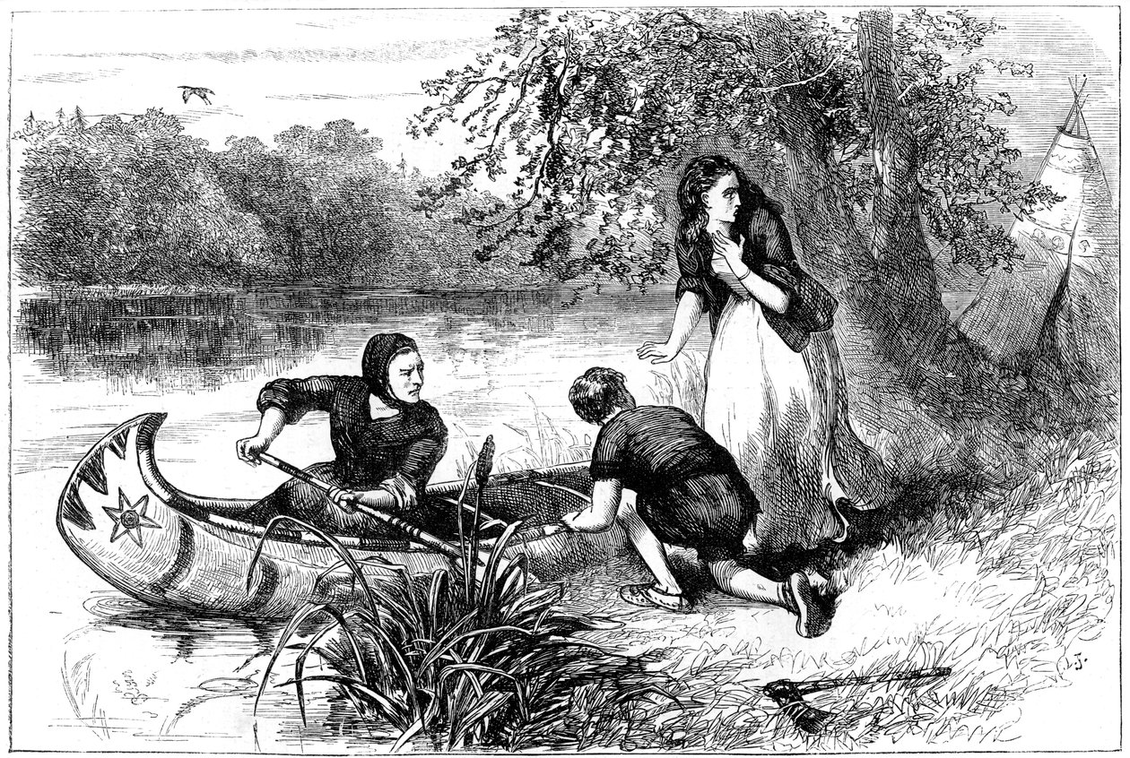 La Sra. Dunstan escapando por el Merrimac, finales del siglo XVII c1880 de Unbekannt