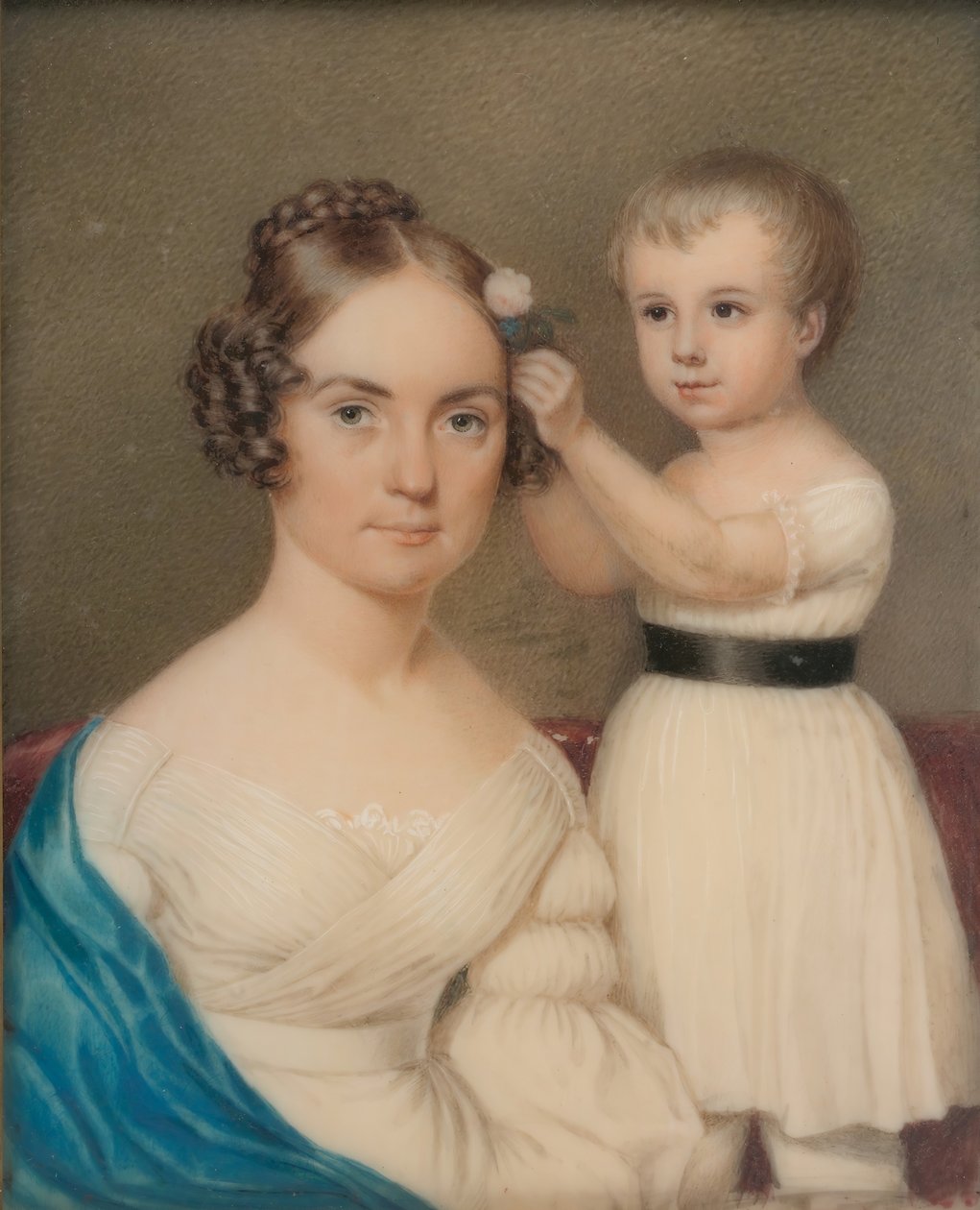 Sra. William Gordon Ver Planck y su hijo Samuel Hopkins Ver Planck, ca. 1828 de Unbekannt