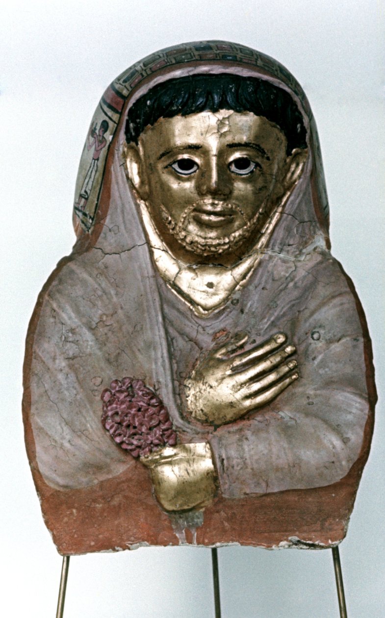 Máscara de momia en estuco, Dinastía Ptolemaica de Unbekannt