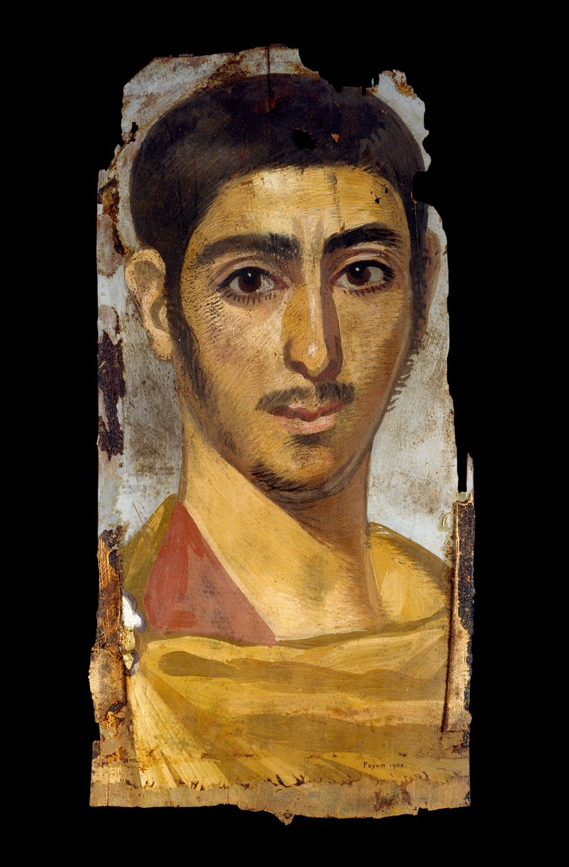 Retrato de momia en encausto sobre panel de madera: joven, quizás un soldado, 193-235 de Unbekannt
