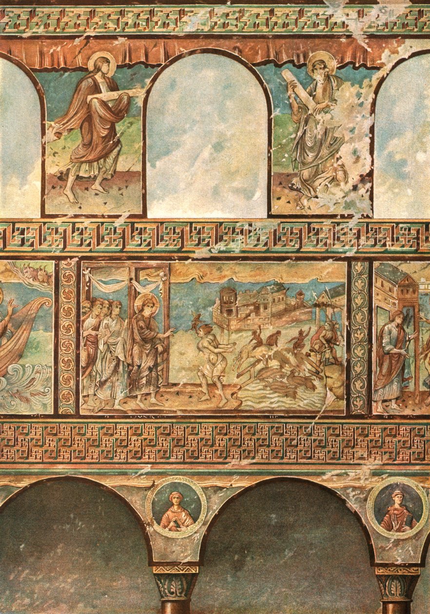 Pinturas murales en la Iglesia de San Jorge, Oberzell, Reichenau, Alemania, 1928 de Unbekannt