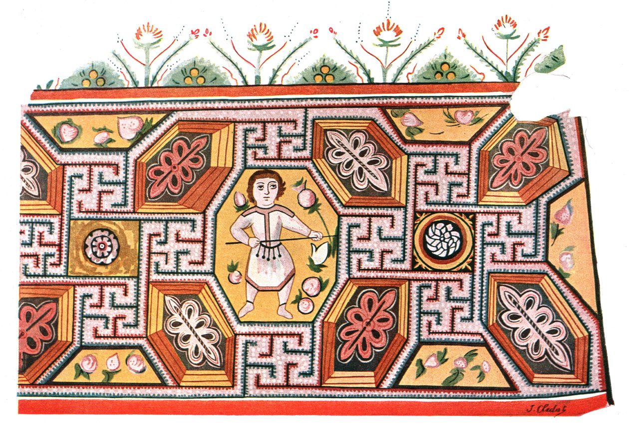 Pinturas murales en las ruinas del Monasterio de San Apolo en Bawit, Egipto, 1928 de Unbekannt
