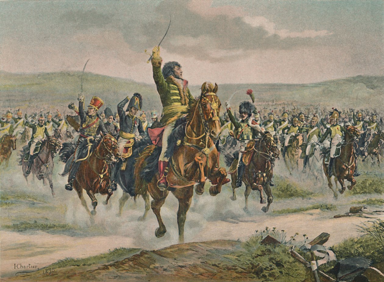 Murat liderando la caballería en Jena, 14 de octubre de 1806, 1896 de Unbekannt