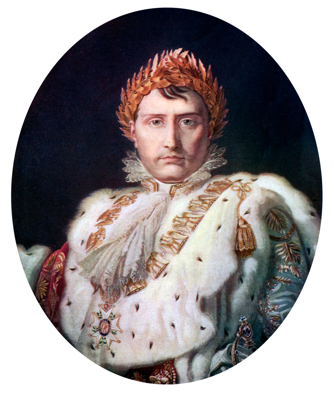 Napoleón I en su manto de coronación, c1804, c1920 de Unbekannt