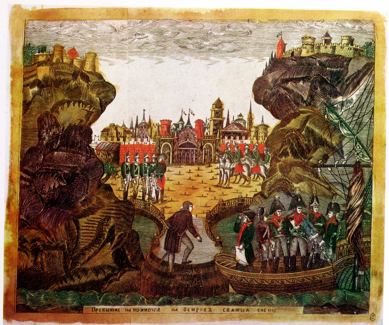 Napoleón llegando a Santa Helena, 1815 de Unbekannt