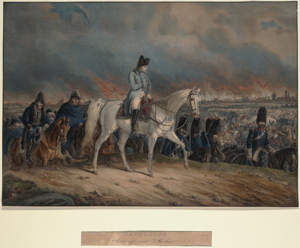 La retirada de Napoleón de Moscú, 1847 de Unbekannt